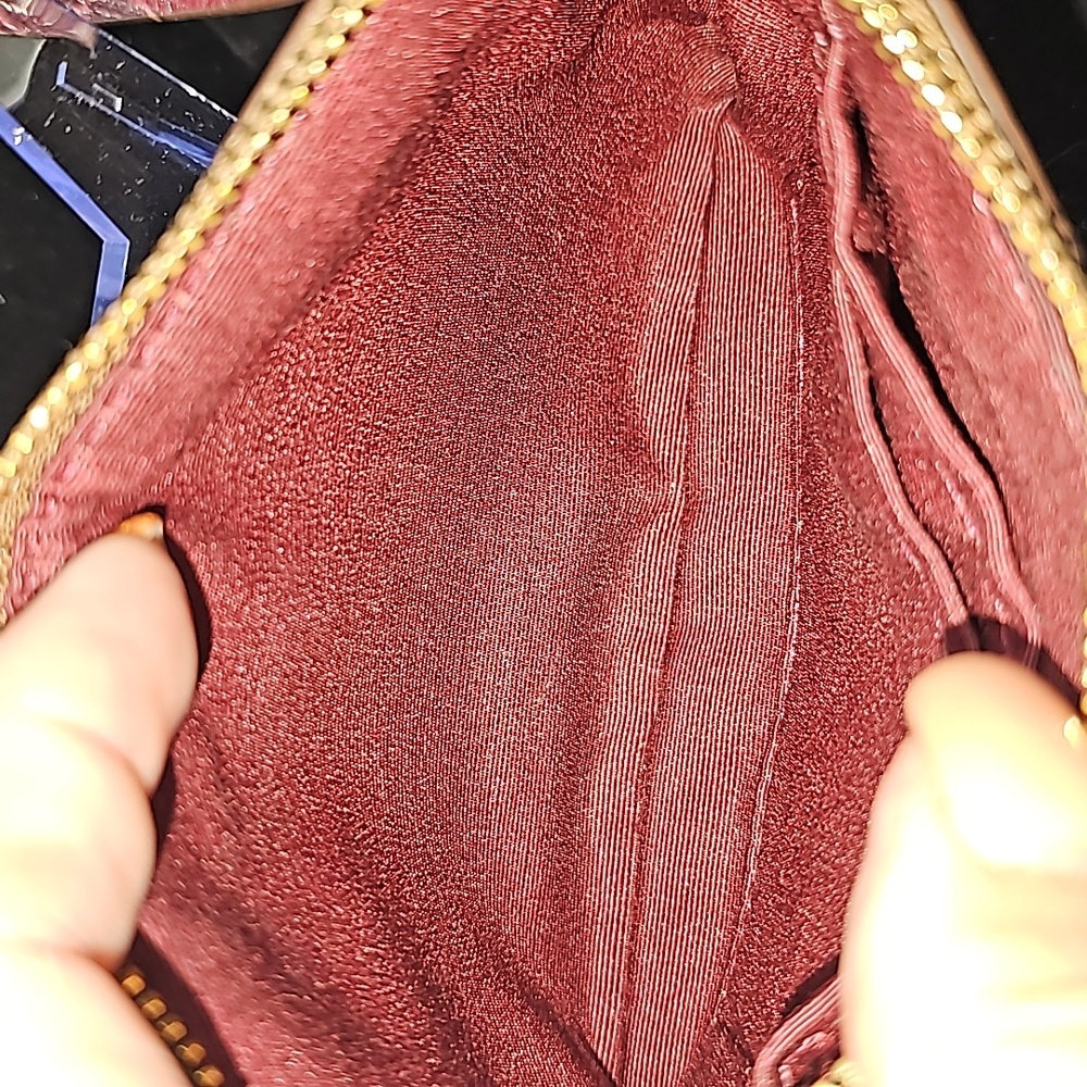 Coach Monogram burgundy and tan wristlet🦚🦚🦚 - Picture 5 of 5
